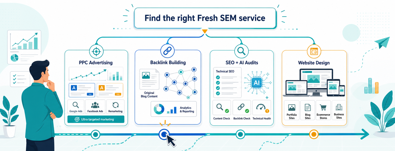 Fresh SEM services overview illustration